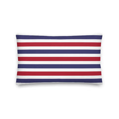 The Perfect Striped Series - Old Days Premium Decorative Throw Pillow Cushion - White Blue Red Wide Strip, Pillow, $ 61.50, A Moment Of Now™