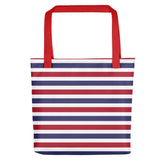 The Perfect Striped Series - Old Days Tote Shopping Shopper Bag - White Blue Red Strips, Bags - Shopping bags, $ 34.95, A Moment Of Now™
