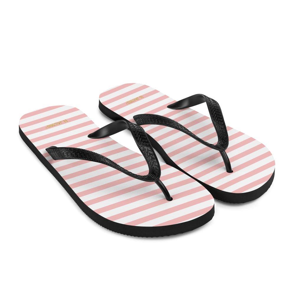 The Perfect Striped Series - Pink Stripes on White Flip-Flops, Flip Flops, $ 30.95, A Moment Of Now™