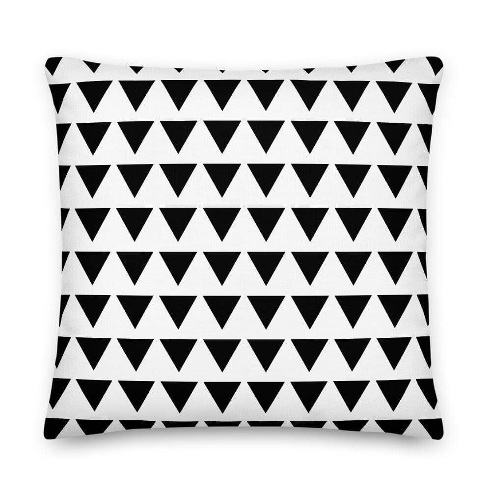 Triangle Pattern Black on White Premium Decorative Pillow Throw, Pillow, $ 71.50, A Moment Of Now™