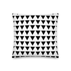 Triangle Pattern Black on White Premium Decorative Pillow Throw, Pillow, $ 64.50, A Moment Of Now™