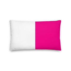 Triangle Pattern Bright Pink on White Premium Decorative Throw Pillow Cushion, Pillow, $ 61.50, A Moment Of Now™