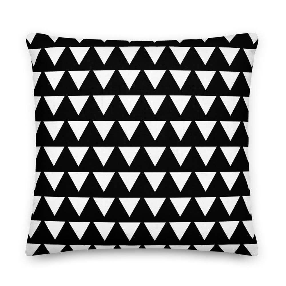 Triangle Pattern white on Black Premium Decorative Throw Pillow Cushion, Pillow, $ 71.50, A Moment Of Now™