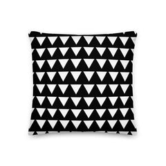 Triangle Pattern white on Black Premium Decorative Throw Pillow Cushion, Pillow, $ 64.50, A Moment Of Now™