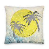 Watercolor Tropical Ocean Palm Tree Decorative Accent Throw Pillow Cushion, Throw Pillows, $ 65.00, A Moment Of Now™