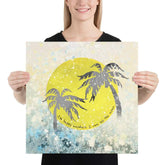 Watercolor Tropical Sunset & Ocean Wall Art Matte Poster, Posters, Prints, & Visual Artwork, $ 38.50, A Moment Of Now™