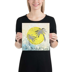 Watercolor Tropical Sunset & Ocean Wall Art Matte Poster, Posters, Prints, & Visual Artwork, $ 25.00, A Moment Of Now™