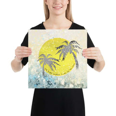 Watercolor Tropical Sunset & Ocean Wall Art Matte Poster, Posters, Prints, & Visual Artwork, $ 31.50, A Moment Of Now™