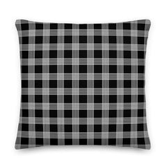 White on Black Plaid Premium Decorative Throw Pillow Cushion, Pillow, $ 71.50, A Moment Of Now™