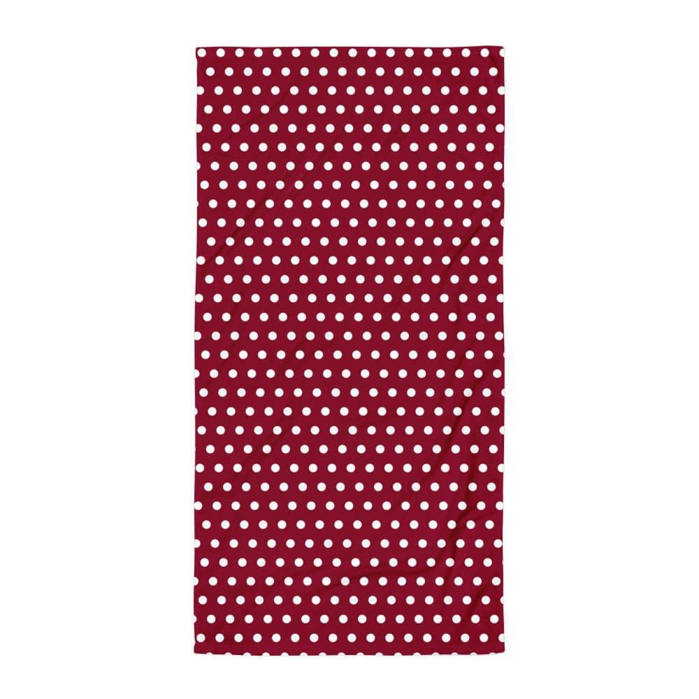 White on Burgundy Polka Dots Beach Bath Towel, Towel, $ 42.95, A Moment Of Now™