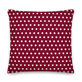 White on Burgundy Polka Dots Premium Decorative Throw Pillow, Pillow, $ 71.50, A Moment Of Now™