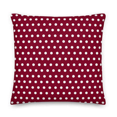 White on Burgundy Polka Dots Premium Decorative Throw Pillow, Pillow, $ 71.50, A Moment Of Now™