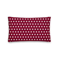 White on Burgundy Polka Dots Premium Decorative Throw Pillow, Pillow, $ 61.50, A Moment Of Now™