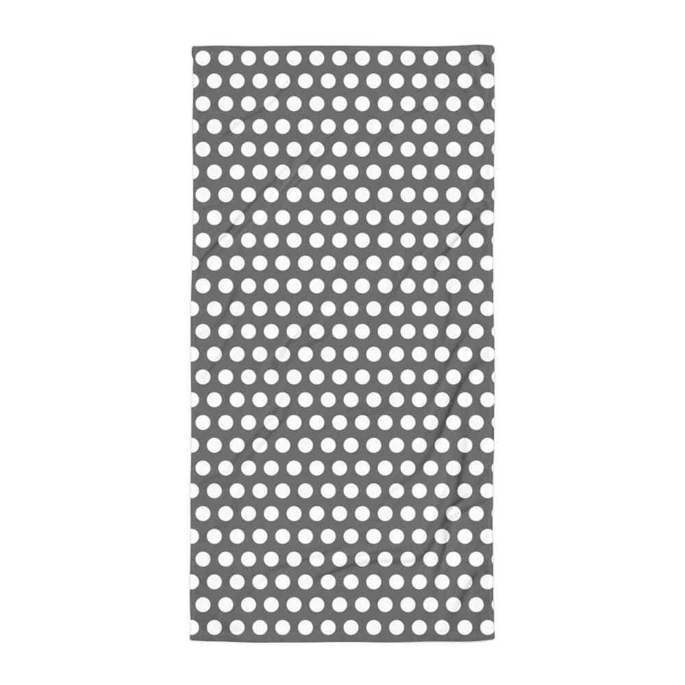 White on Dark Grey Polka Dots Beach Bath Towel, Towel, $ 42.95, A Moment Of Now™