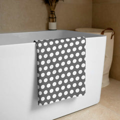 White on Dark Grey Polka Dots Beach Bath Towel, Towel, $ 42.95, A Moment Of Now™