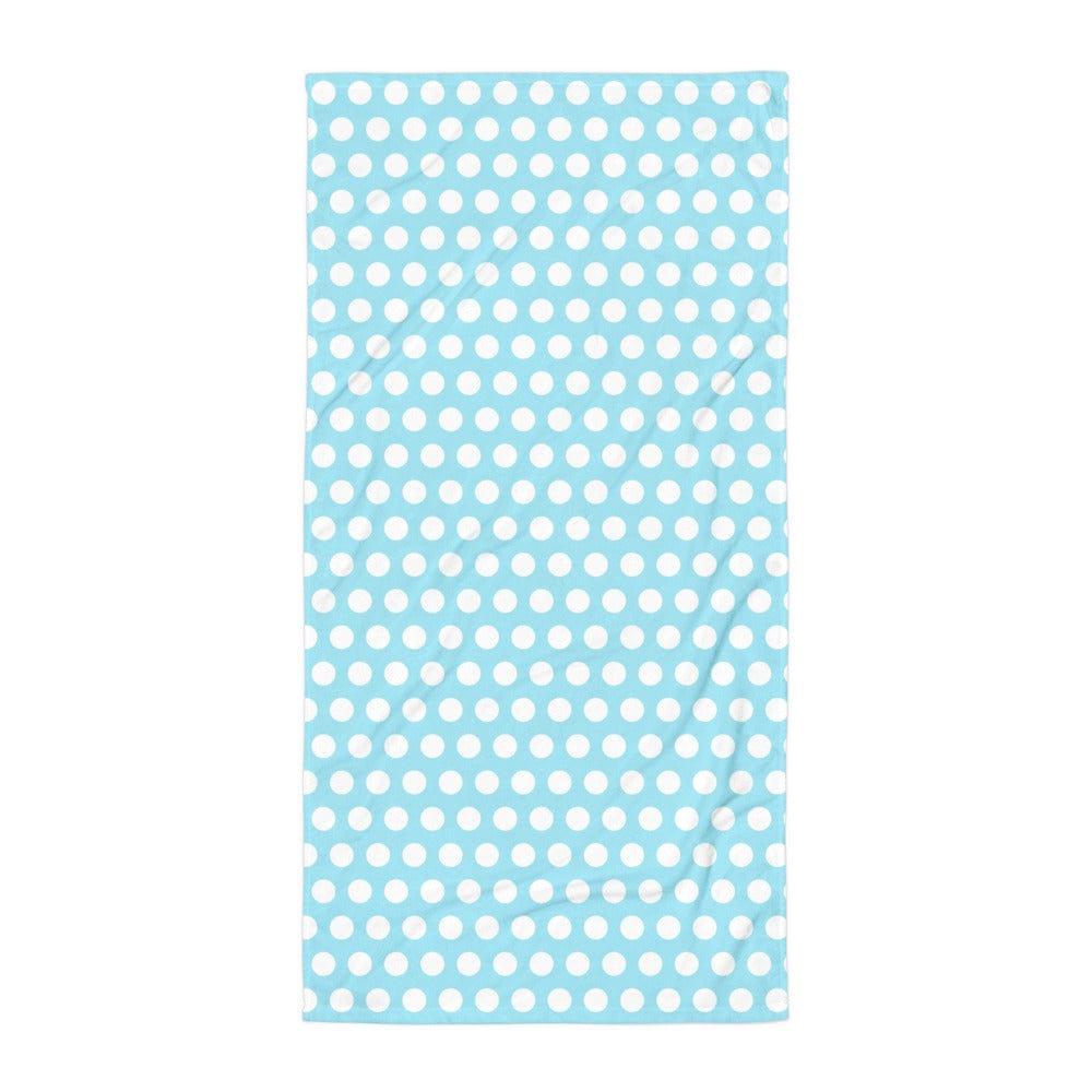 White on Light Blue Polka Dots Beach Bath Towel, Towel, $ 42.95, A Moment Of Now™