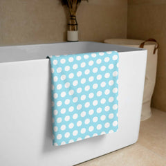 White on Light Blue Polka Dots Beach Bath Towel, Towel, $ 42.95, A Moment Of Now™