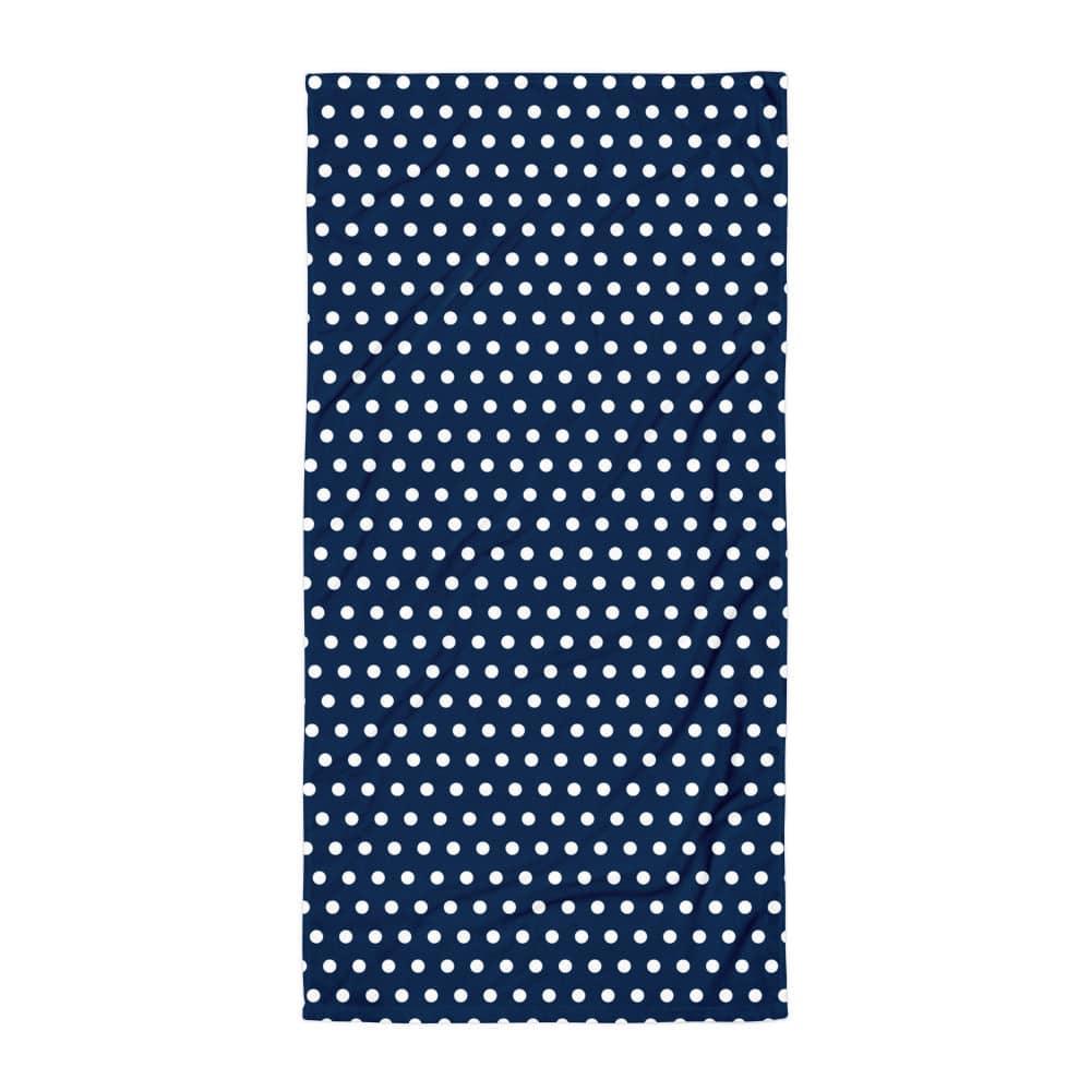 White on Oxford Blue Polka Dots Beach Bath Towel, Towel, $ 42.95, A Moment Of Now™