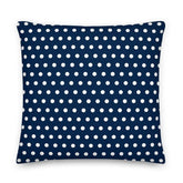 White on Oxford Blue Polka Dots Premium Decorative Throw Pillow Cushion, Pillow, $ 71.50, A Moment Of Now™