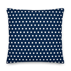 White on Oxford Blue Polka Dots Premium Decorative Throw Pillow Cushion, Pillow, $ 71.50, A Moment Of Now™