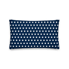 White on Oxford Blue Polka Dots Premium Decorative Throw Pillow Cushion, Pillow, $ 61.50, A Moment Of Now™