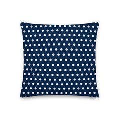 White on Oxford Blue Polka Dots Premium Decorative Throw Pillow Cushion, Pillow, $ 64.50, A Moment Of Now™