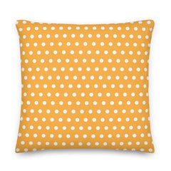 White on Pastel Orange Polka Dots Premium Decorative Throw Pillow Cushion, Pillow, $ 71.50, A Moment Of Now™
