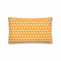 White on Pastel Orange Polka Dots Premium Decorative Throw Pillow Cushion, Pillow, $ 61.50, A Moment Of Now™