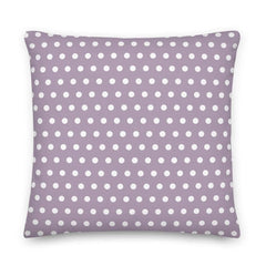 White on Pastel Purple Polka Dots Premium Decorative Pillow Cushion, Pillow, $ 71.50, A Moment Of Now™