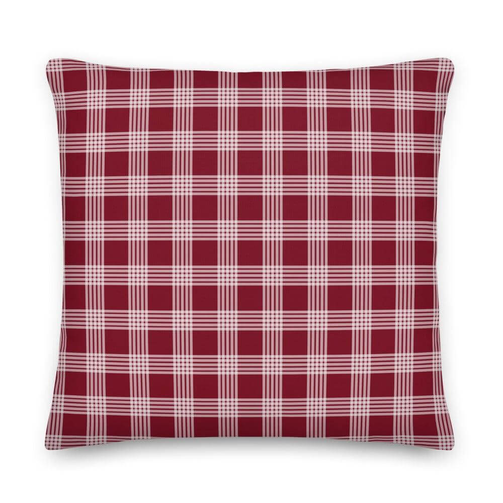 White On Red Plaid Premium Decorative Throw Pillow Cushion, Pillow, $ 71.50, A Moment Of Now™