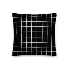 White Small Grid on Black Decorative Throw Pillow Cushion, Pillow, $ 64.50, A Moment Of Now™