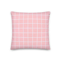 White Small Grid on Pink Decorative Throw Pillow Cushion, Pillow, $ 64.50, A Moment Of Now™
