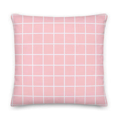 White Small Grid on Pink Decorative Throw Pillow Cushion, Pillow, $ 71.50, A Moment Of Now™