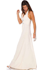 Ivory Halter Empire Waist Party Evening Maxi Dress, Dresses, $ 29.99, A Moment Of Now™
