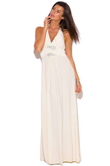 Ivory Halter Empire Waist Party Evening Maxi Dress, Dresses, $ 29.99, A Moment Of Now™
