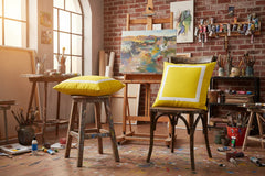 Yellow Throw Pillow with White Border | Decorative Accent Cushion, Throw Pillows, $ 55.00, A Moment Of Now™