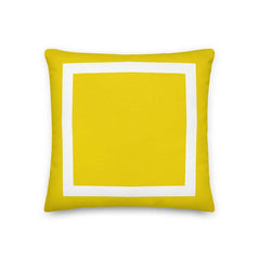 Yellow Cushion with White Border Decorative Accent Throw Pillow Cushion, Throw Pillows, $ 49.50, A Moment Of Now™