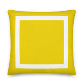 Yellow Cushion with White Border Decorative Accent Throw Pillow Cushion, Throw Pillows, $ 54.50, A Moment Of Now™