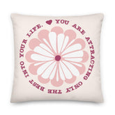 You Are Attracting Only The Best Into Your Life Inspirational Quote Law Of Attraction Lifestyle Premium Decorative Throw Pillow Cushion, Pillow, $ 71.50, A Moment Of Now™