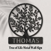 Custom Tree Of Life with Name Monogram Metal Sign USA Made Wall Decal, Metal Sign, $ 71.95, A Moment Of Now™