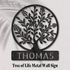 Custom Tree Of Life with Name Monogram Metal Sign USA Made Wall Decal, Metal Sign, $ 71.95, A Moment Of Now™