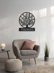 Custom Tree Of Life with Name Monogram Metal Sign USA Made Wall Decal, Metal Sign, $ 71.95, A Moment Of Now™