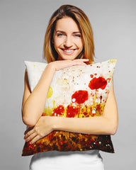 Watercolor Red Poppy Flower Decorative Throw Pillow Accent Cushion, Throw Pillows, $ 45.00, A Moment Of Now™