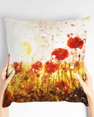 Watercolor Red Poppy Flower Decorative Throw Pillow Accent Cushion, Throw Pillows, $ 45.00, A Moment Of Now™