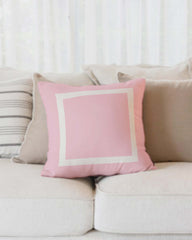 White Border on Cotton Candy Pink Premium Decorative Throw Accent Pillow Cushion, Pillows, $ 64.50, A Moment Of Now™