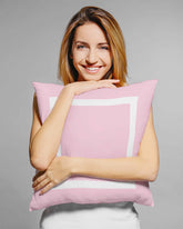 White Border on Cotton Candy Pink Premium Decorative Throw Accent Pillow Cushion, Pillows, $ 64.50, A Moment Of Now™