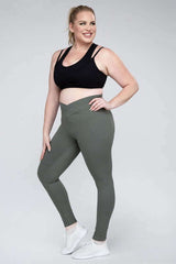 Plus Size V Waist Full Length Leggings, Rae Mode, $ 32.95