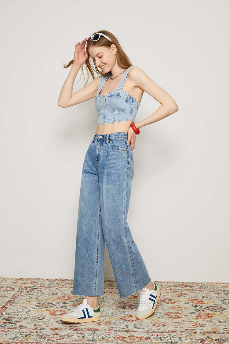 CHILL Pleat Straight Ankle Jeans | Hey Joanie – Final Sale, Jeans, $ 43.99, A Moment Of Now™