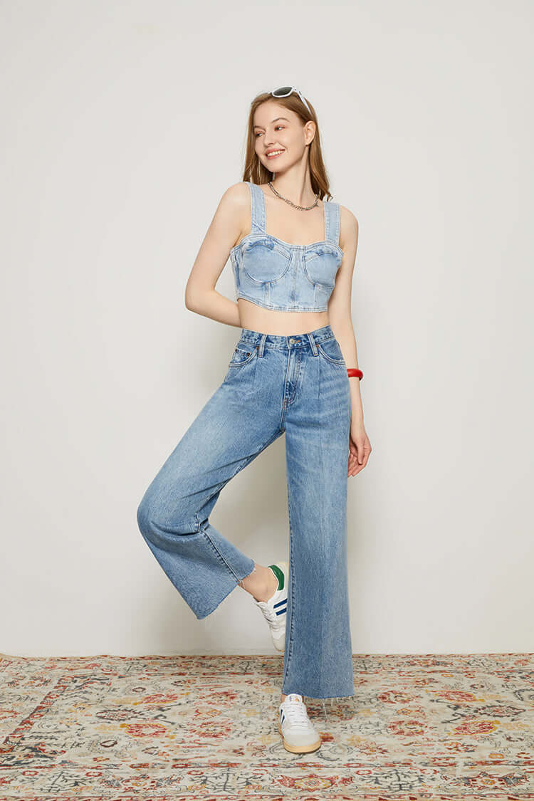 CHILL Pleat Straight Ankle Jeans | Hey Joanie – Final Sale, Jeans, $ 43.99, A Moment Of Now™