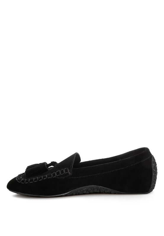 Kipstar Suede Round Toe Tassel Loafers